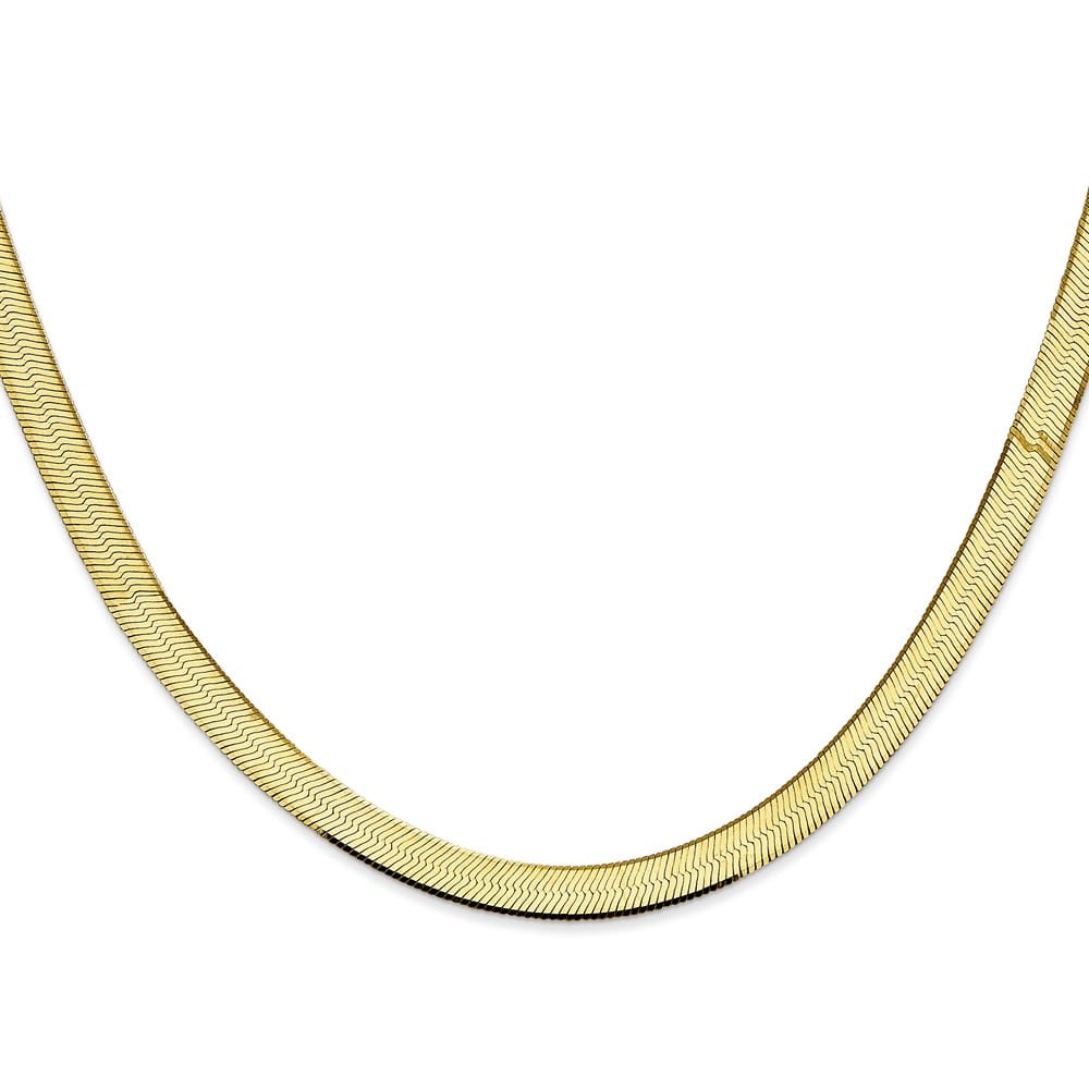 10K Yellow Gold 5.5mm Silky Herringbone Chain