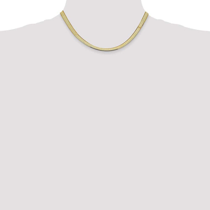 10K Yellow Gold 5.5mm Silky Herringbone Chain Size 16