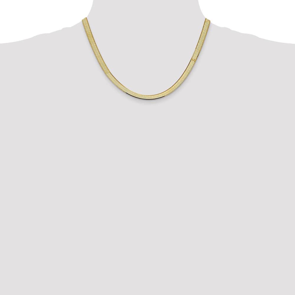 10K Yellow Gold 5.5mm Silky Herringbone Chain Size 18