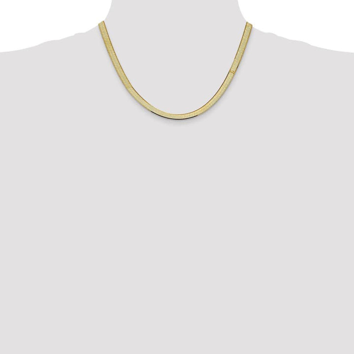 10K Yellow Gold 5.5mm Silky Herringbone Chain Size 18