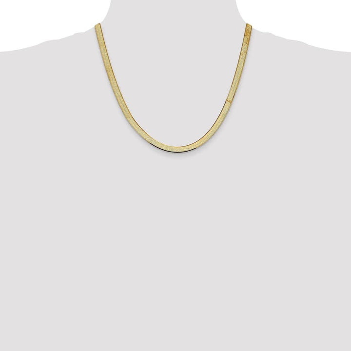10K Yellow Gold 5.5mm Silky Herringbone Chain Size 20