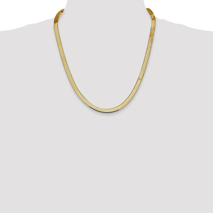 10K Yellow Gold 5.5mm Silky Herringbone Chain Size 22
