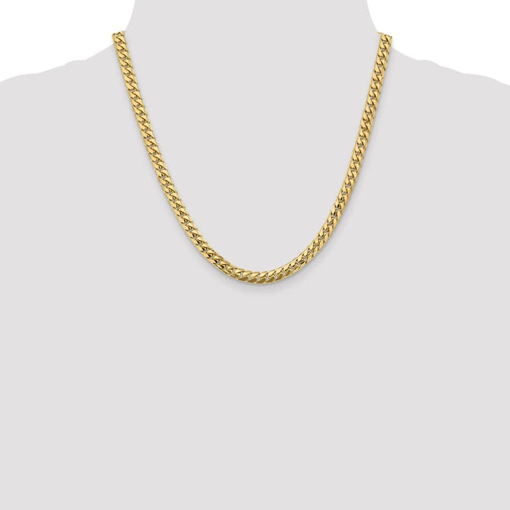 10K Yellow Gold 5.5mm Solid Miami Cuban Chain Size 20