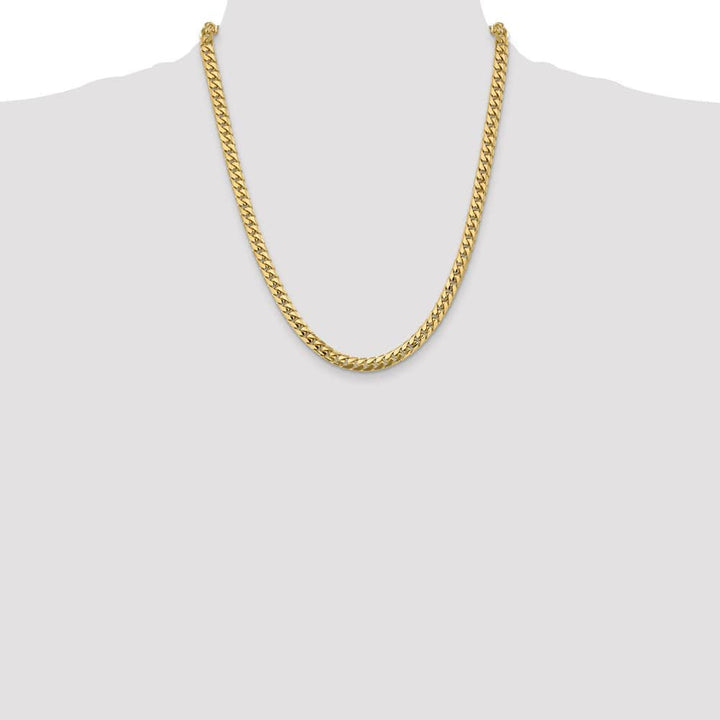 10K Yellow Gold 5.5mm Solid Miami Cuban Chain Size 22