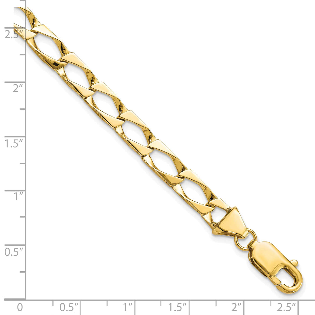 10K Yellow Gold 5.75mm Fancy Link Bracelet 8 Inch