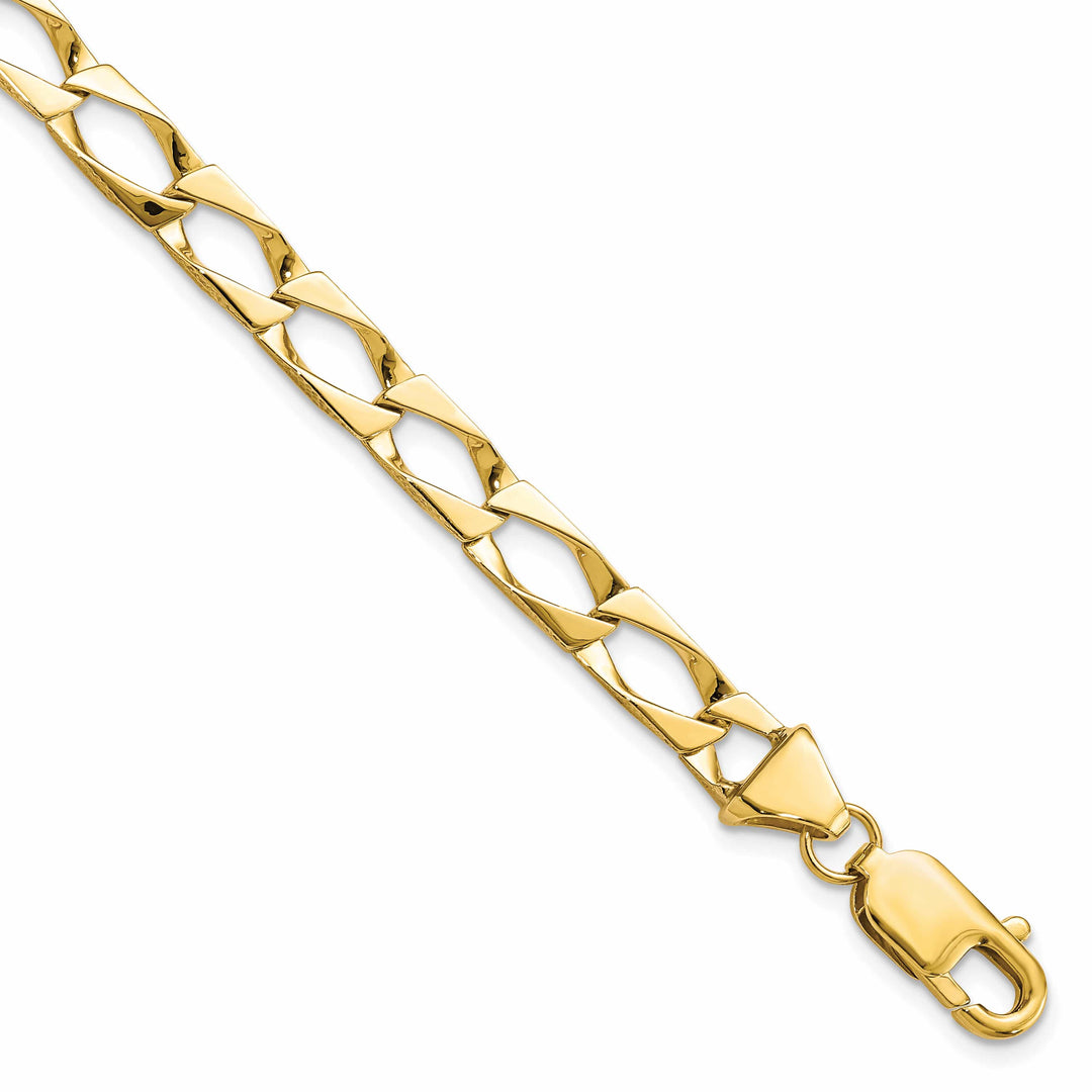 10K Yellow Gold 5.75mm Fancy Link Bracelet 8 Inch