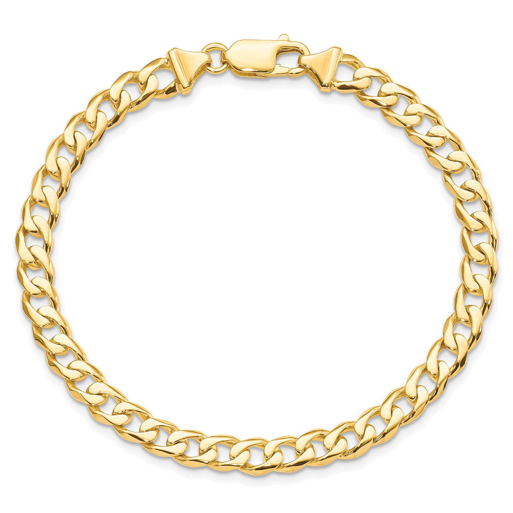 10K Yellow Gold 5.8mm Hand-polished Fancy Curb Link Bracelet 8 Inch