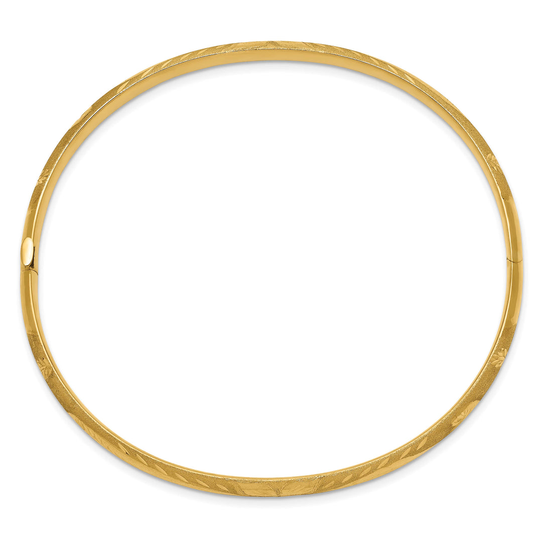 10K Yellow Gold 5 mm D.C. Brushed Hinged Bangle