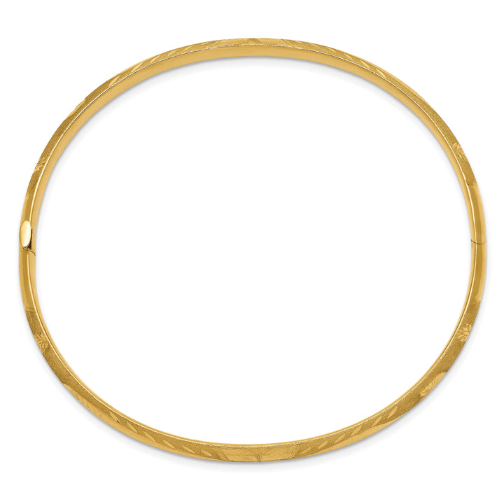 10K Yellow Gold 5 mm D.C. Brushed Hinged Bangle