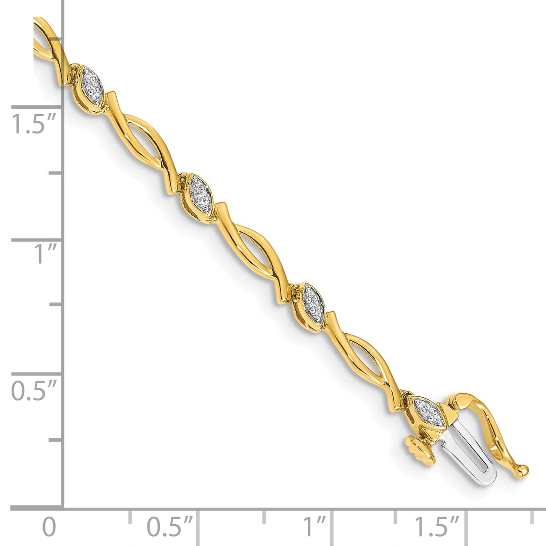 10K Yellow Gold 5 mm Diamond Bracelet