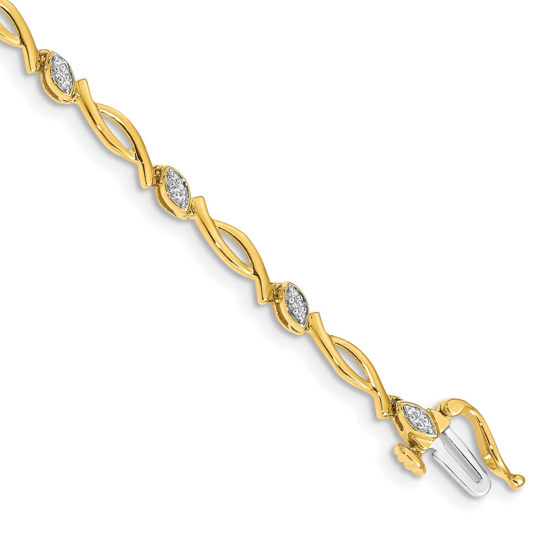 10K Yellow Gold 5 mm Diamond Bracelet