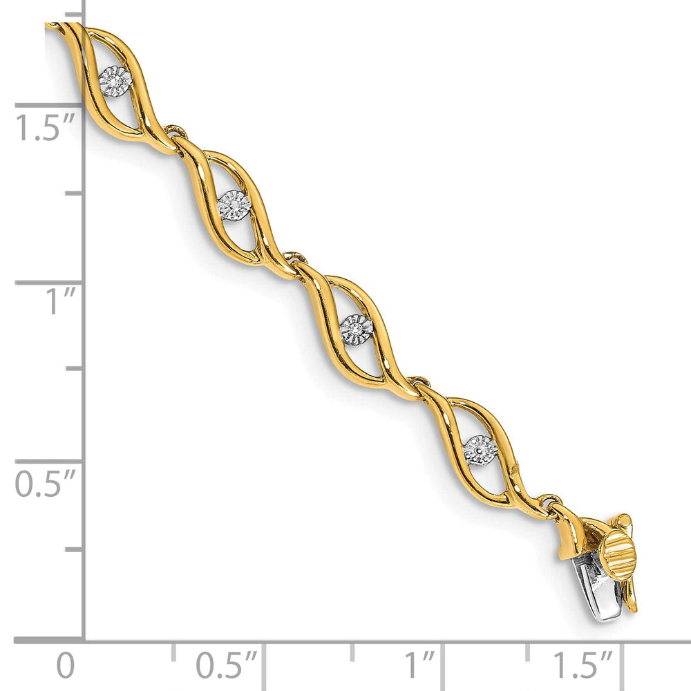 10K Yellow Gold 5 mm Diamond Bracelet