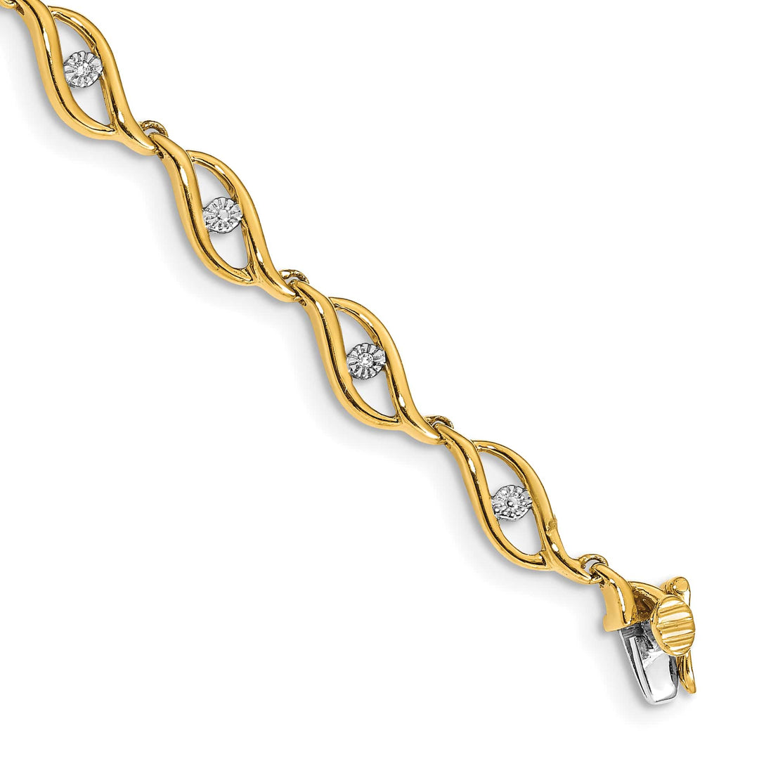 10K Yellow Gold 5 mm Diamond Bracelet