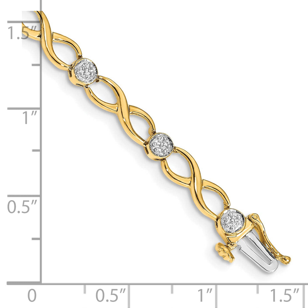 10K Yellow Gold 5 mm Diamond Bracelet