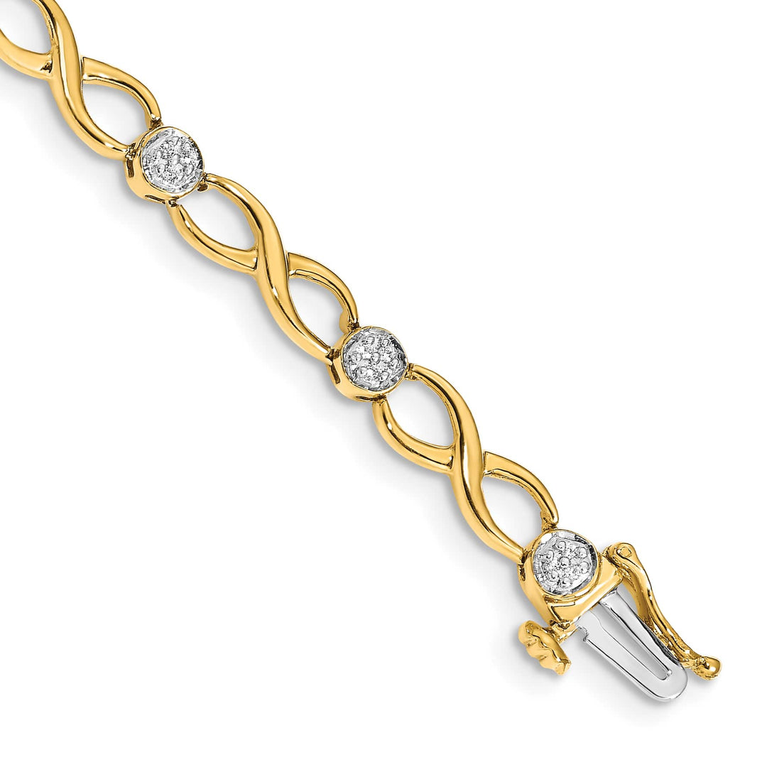 10K Yellow Gold 5 mm Diamond Bracelet