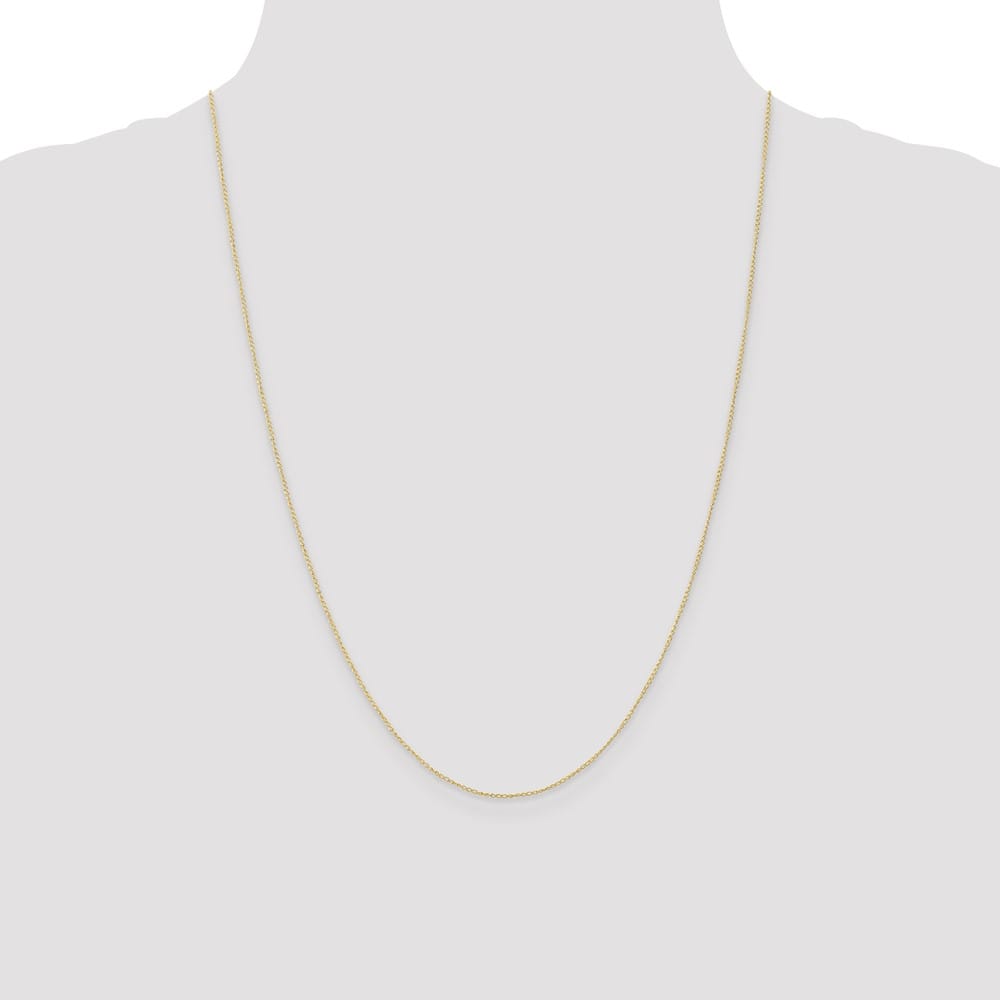 10K Yellow Gold .5mm Carded Curb Chain Size 24