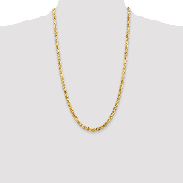 10K Yellow Gold 5mm D.C. Quadruple Rope Chain 26 Inch