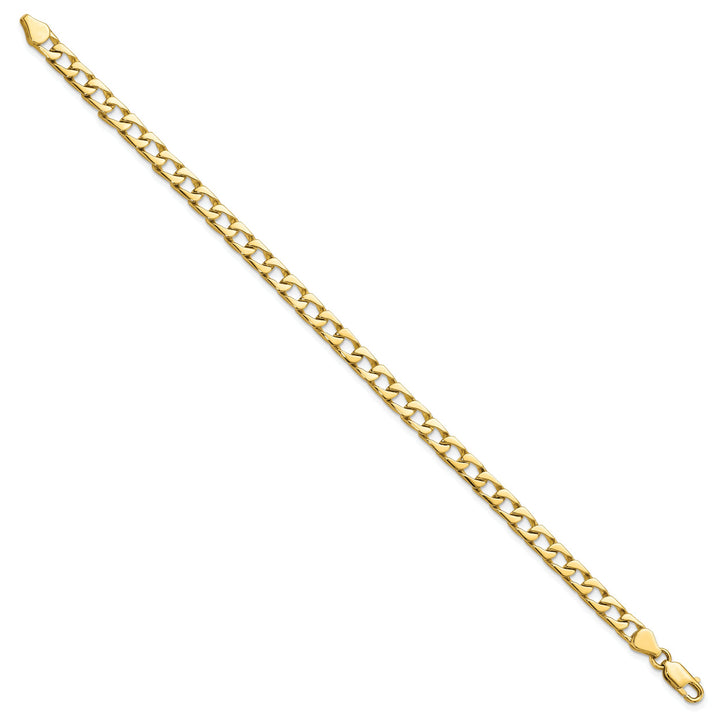 10K Yellow Gold 5mm Fancy Curb Link Bracelet 8 Inch