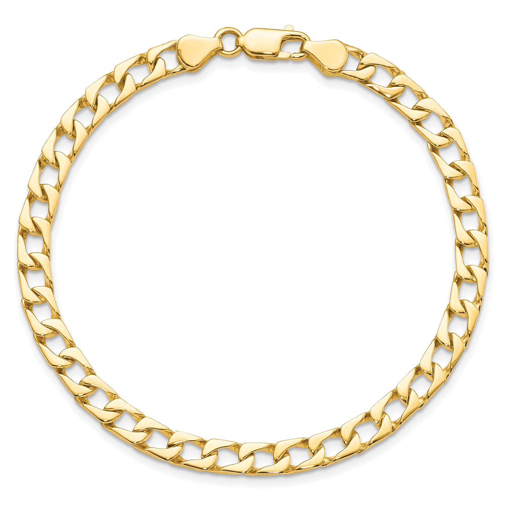 10K Yellow Gold 5mm Fancy Curb Link Bracelet 8 Inch