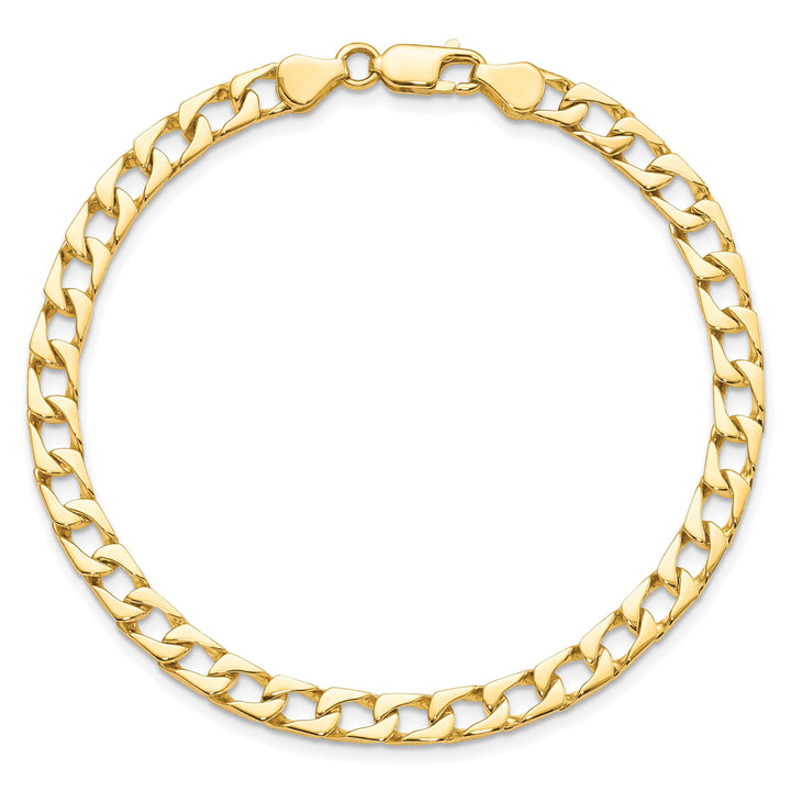 10K Yellow Gold 5mm Fancy Curb Link Bracelet 8 Inch