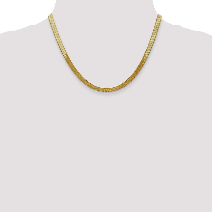 10K Yellow Gold 5mm Silky Herringbone Chain Size 18