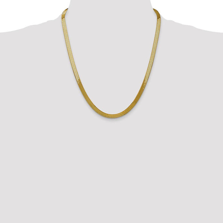 10K Yellow Gold 5mm Silky Herringbone Chain Size 22