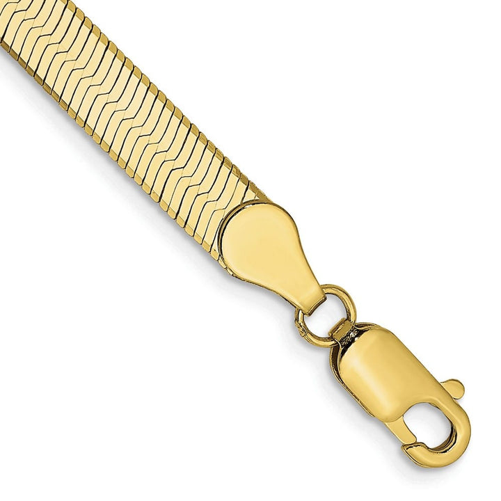 10K Yellow Gold 5mm Silky Herringbone Chain Size 7