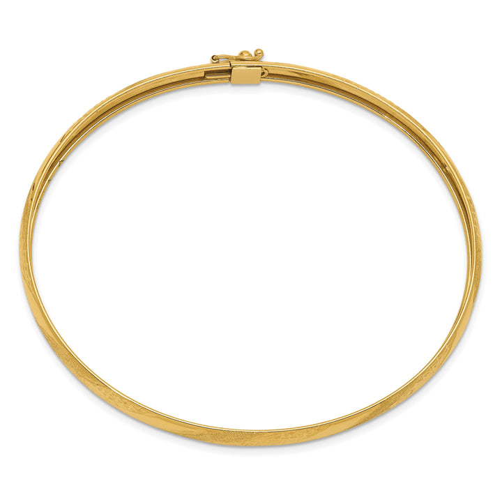 10K Yellow Gold 6.2 mm D.C. Polished Hinged Bangle