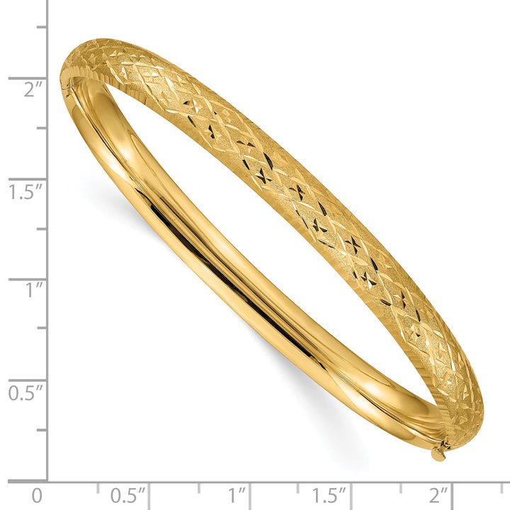 10K Yellow Gold 6.5 mm D.C. Polished Hinged Bangle