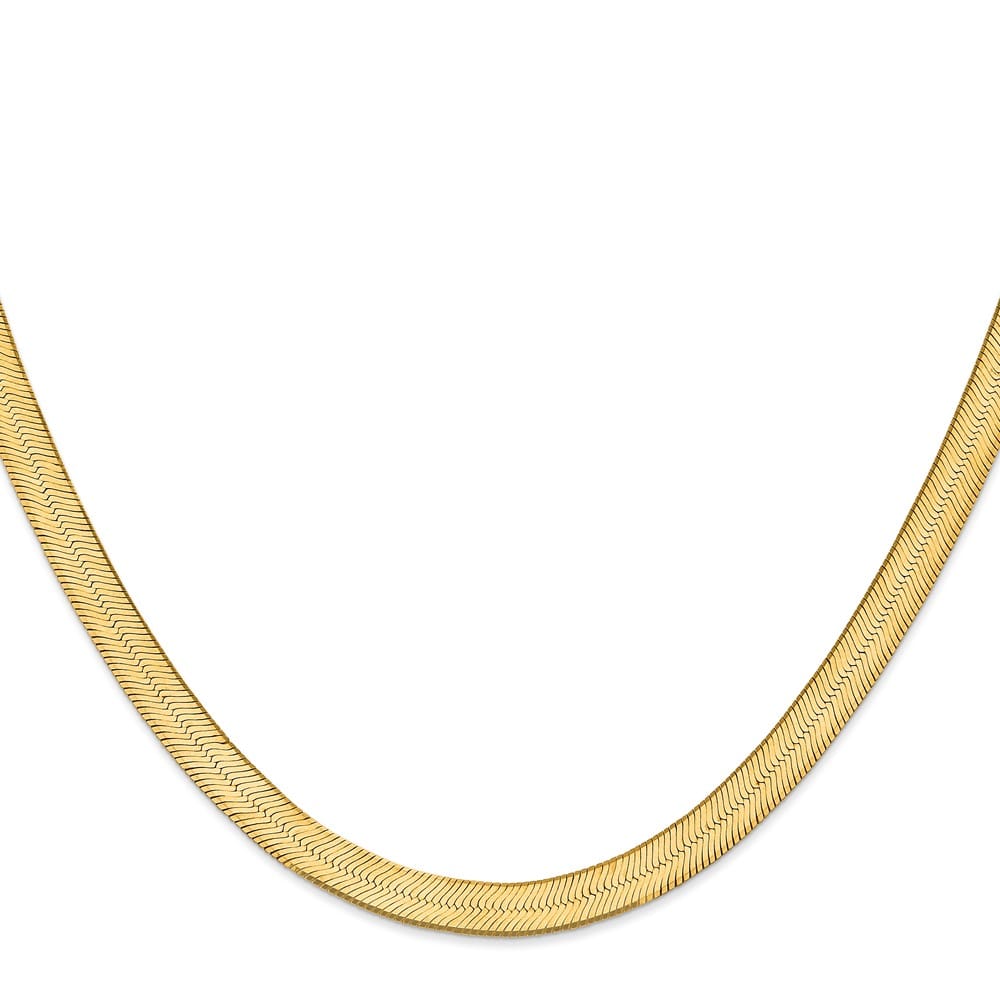 10K Yellow Gold 6.5mm Silky Herringbone Chain