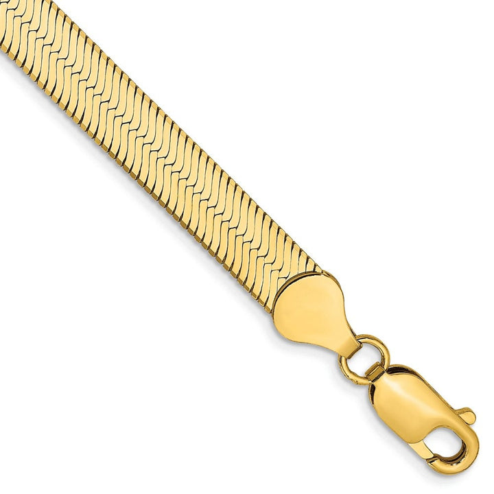 10K Yellow Gold 6.5mm Silky Herringbone Chain Size 7