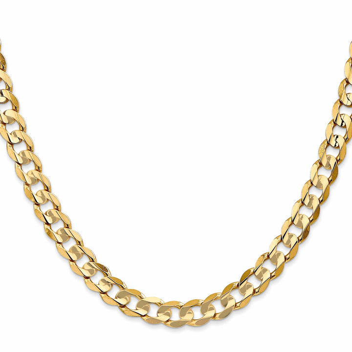 10K Yellow Gold 6.75mm Open Concave Curb Chain 10K
