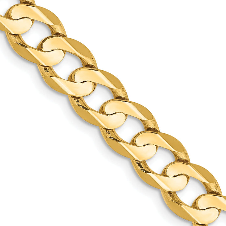 10K Yellow Gold 6.75mm Open Concave Curb Chain 10K