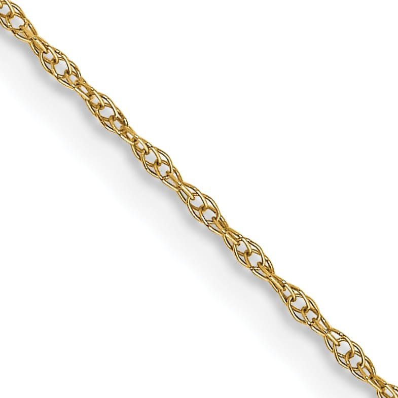 10K Yellow Gold .6 mm Carded Cable Rope Chain 13 Inch