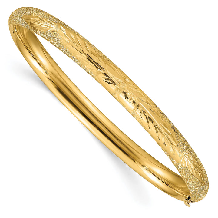 10K Yellow Gold 6 mm D.C. Hinged Bangle