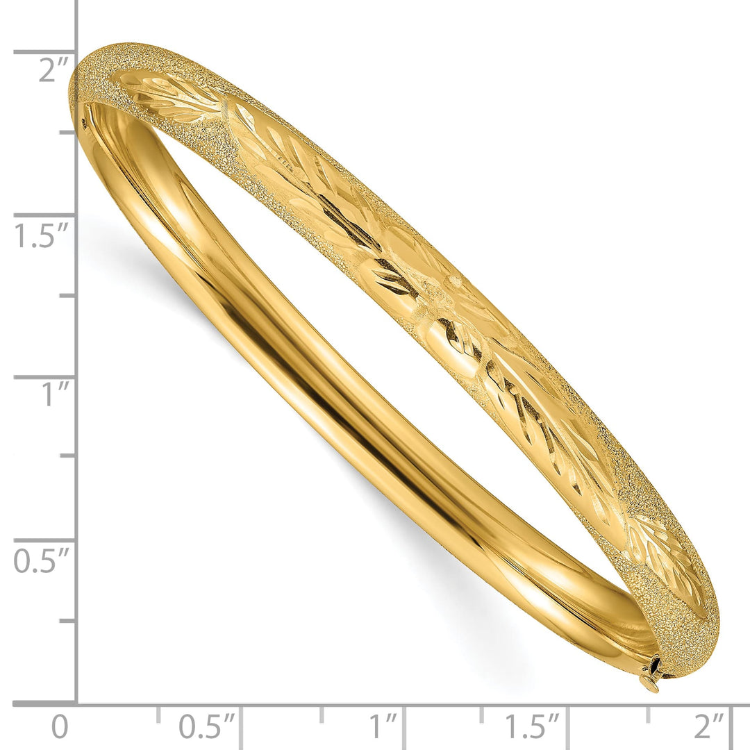 10K Yellow Gold 6 mm D.C. Hinged Bangle