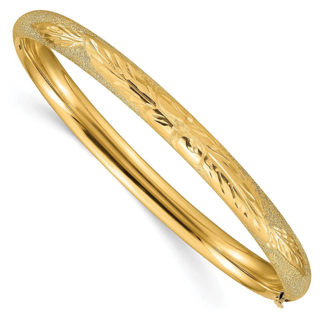 10K Yellow Gold 6 mm D.C. Hinged Bangle