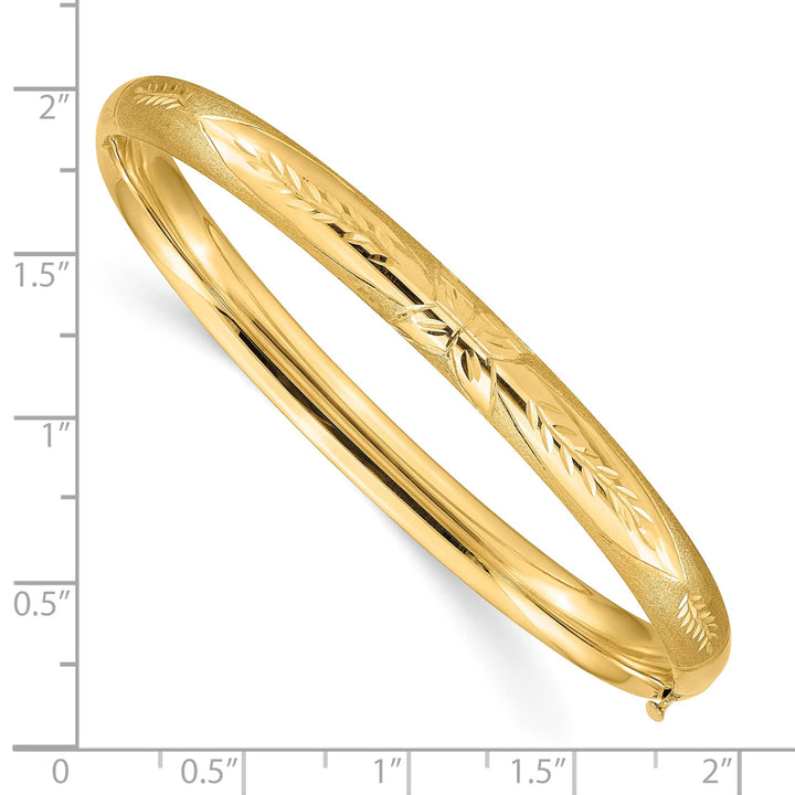 10K Yellow Gold 6 mm D.C. Polished Hinged Bangle