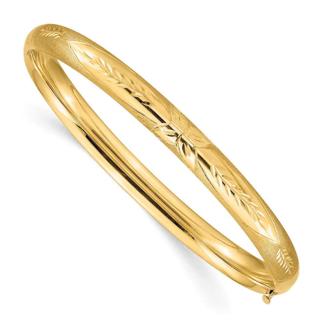 10K Yellow Gold 6 mm D.C. Polished Hinged Bangle