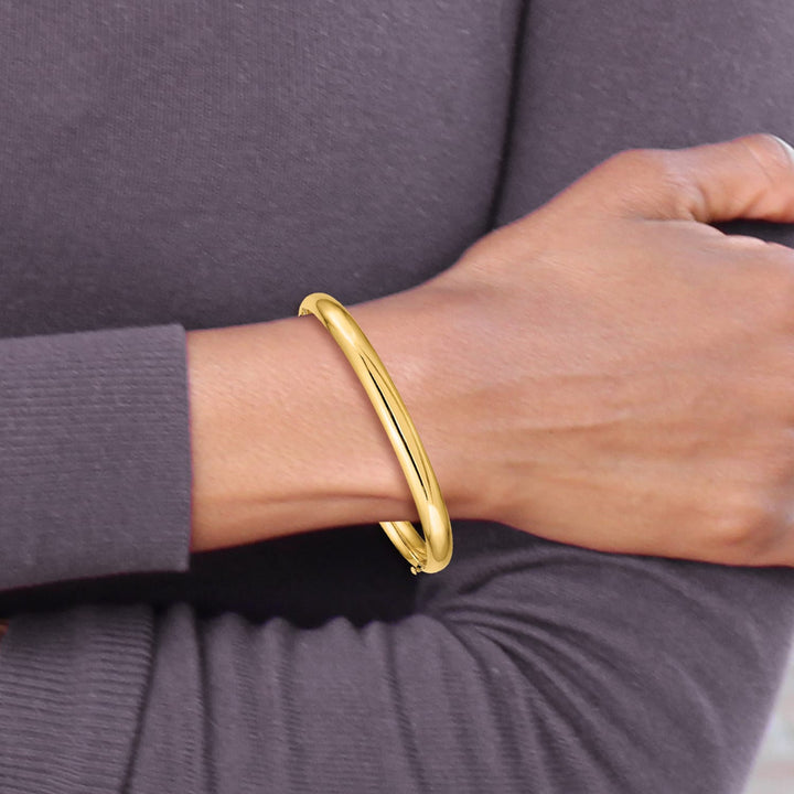 10K Yellow Gold 6 mm Hinged Bangle