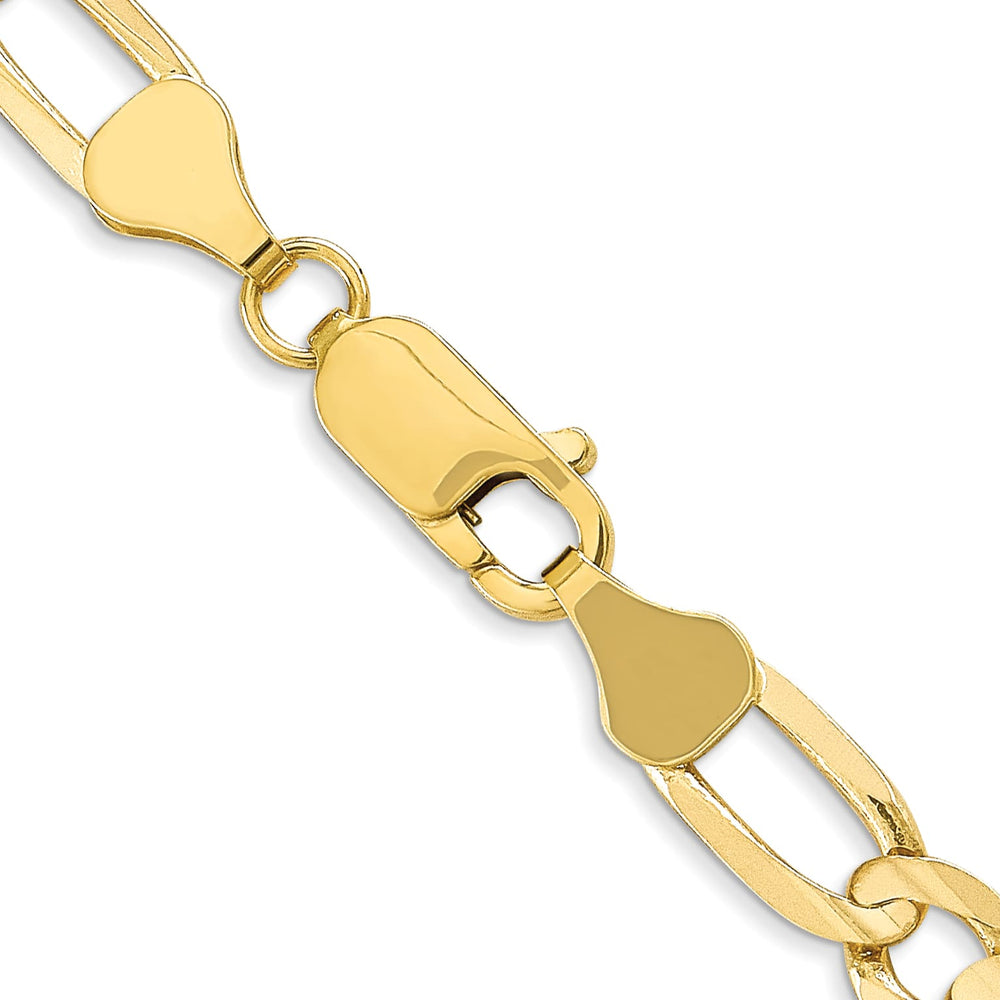 10K Yellow Gold 6mm Concave Open Figaro Chain 26 Inch