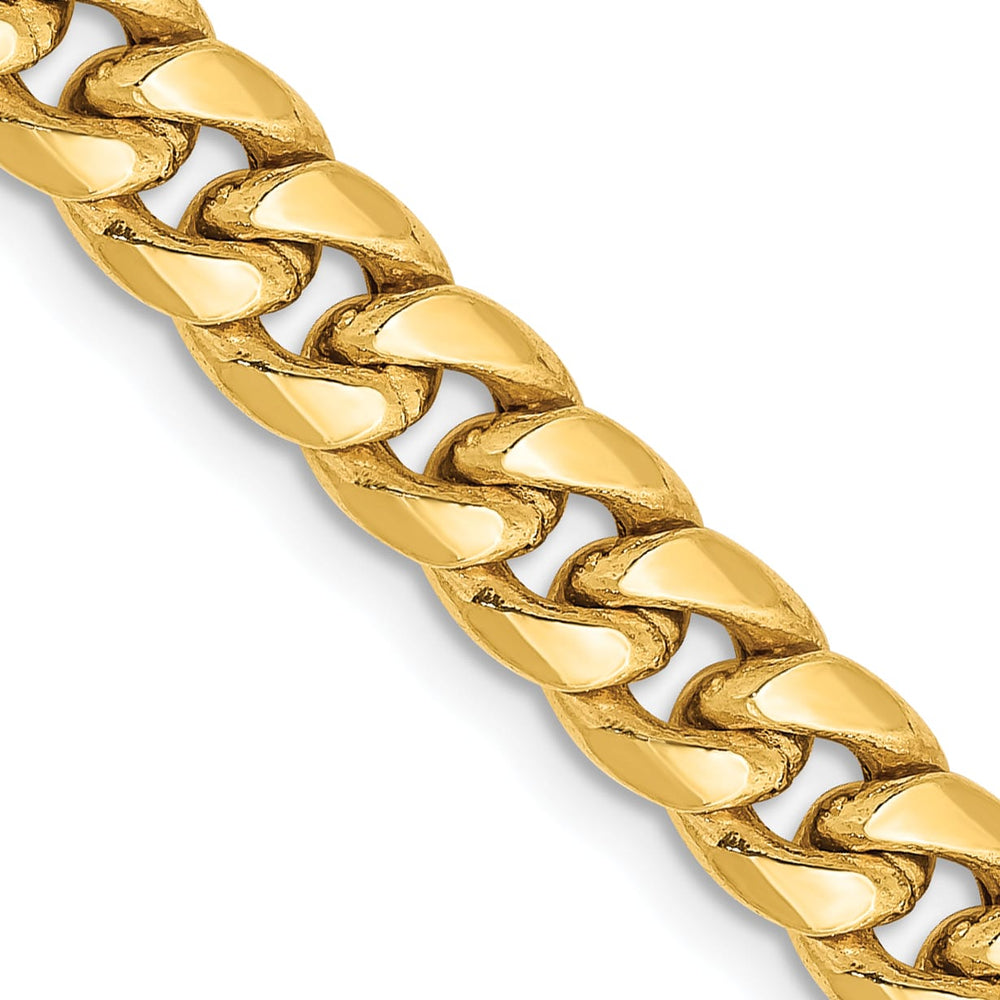 10K Yellow Gold 6mm Semi-Solid Miami Cuban Chain