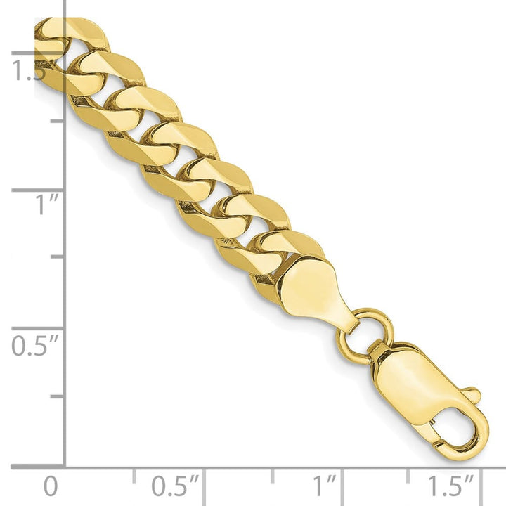10K Yellow Gold 7.25mm Flat Beveled Curb Chain