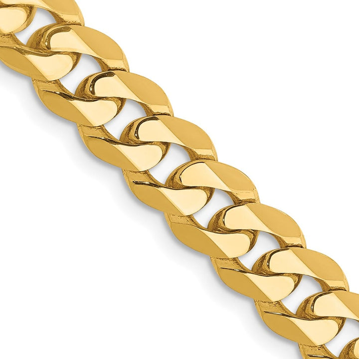 10K Yellow Gold 7.25mm Flat Beveled Curb Chain