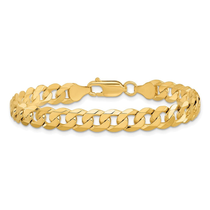 10K Yellow Gold 7.25mm Flat Beveled Curb Chain