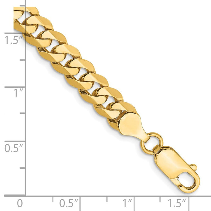 10K Yellow Gold 7.25mm Flat Beveled Curb Chain
