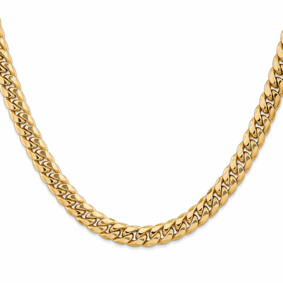 10K Yellow Gold 7.3mm Semi-Solid Miami Cuban Chain