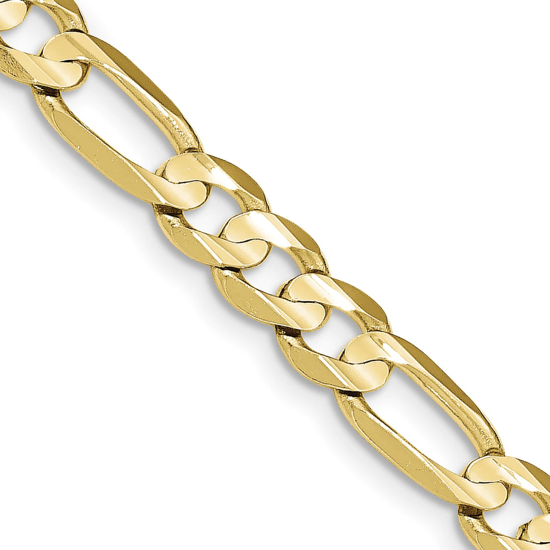 10K Yellow Gold 7.5mm Concave Open Figaro Chain 26 Inch
