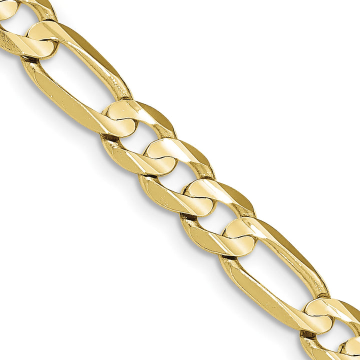 10K Yellow Gold 7.5mm Concave Open Figaro Chain 26 Inch