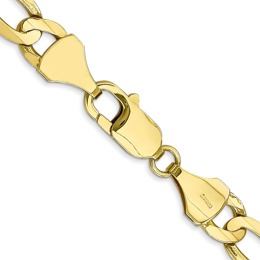 10K Yellow Gold 7.5mm Concave Open Figaro Chain 26 Inch
